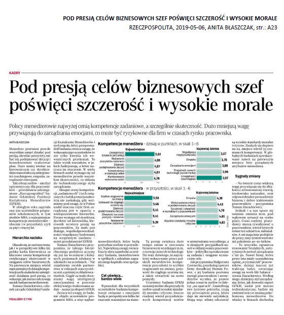 Artykul Rzeczpospolita pod presja celów GFKM 2019 05 06
