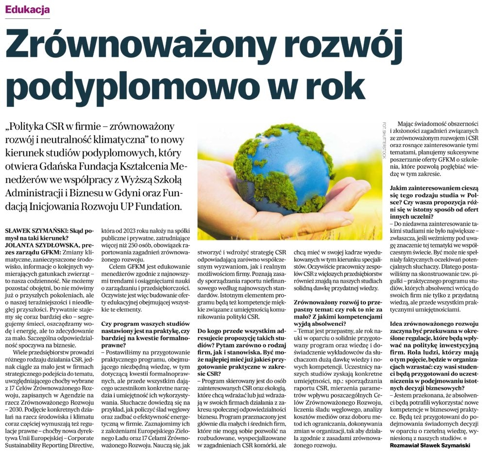 GFKM GAZETA WYBORCZA_ZROWNOWAZONY ROZWOJ