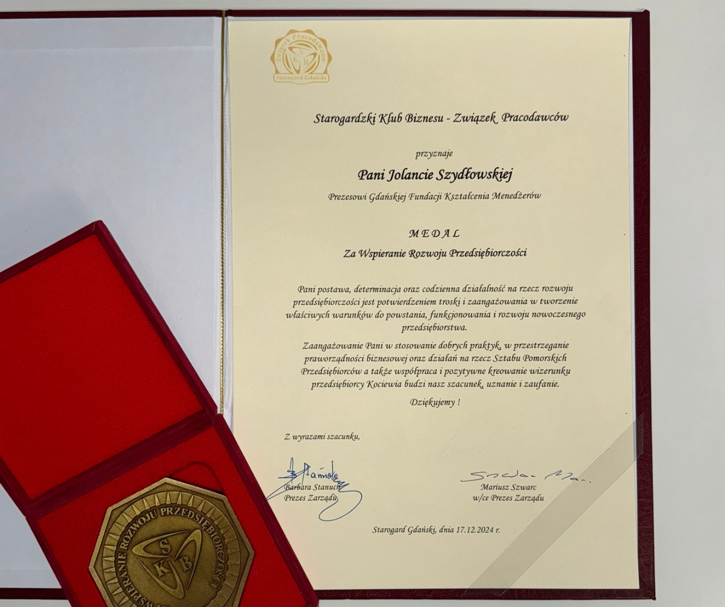 Medal za Wspieranie Rozwoju Przedsiębiorczości